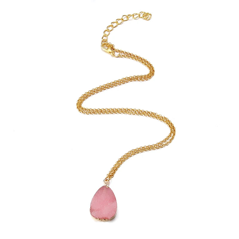 Romantic Peach Heart Necklace Resin Pendant On Stainless Steel Chain For Her Colorful Love Gift