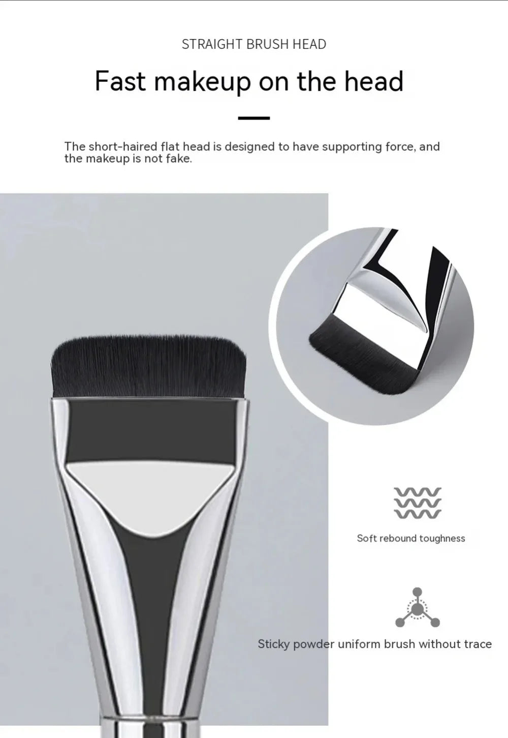 -New Foundation Brush Korean Makeup Brush Ultra-Thin One-Line Mask Brush Primer Concealer Brush