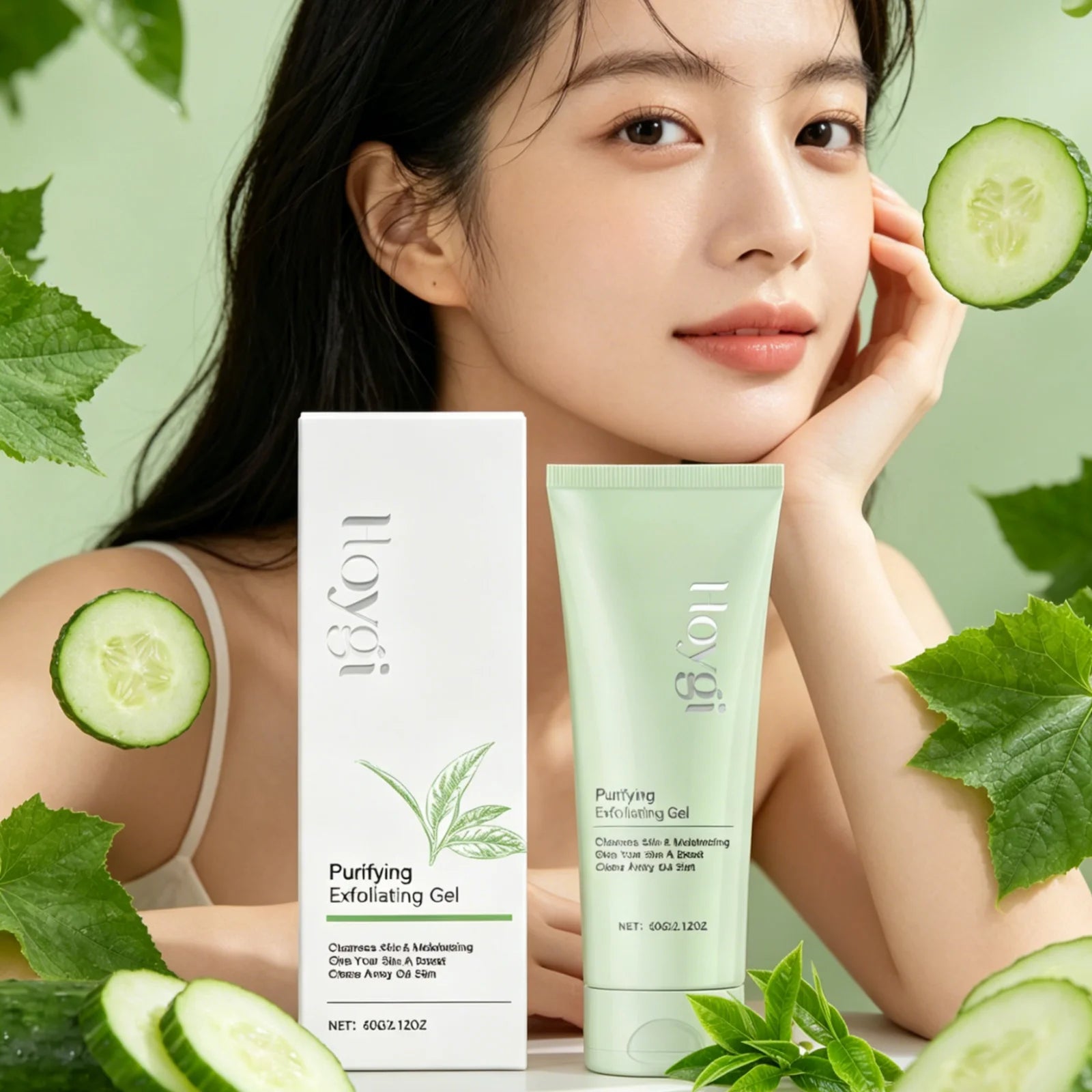 Hoygi Purifying Exfoliating Gel Remove Dead Skin Shrink Pores Oil Control Remove Blackheads Nourishing Face Exfoliating Gel 60g