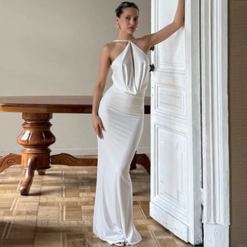 Women's Elegant Sleeveless Backless Maxi Dress