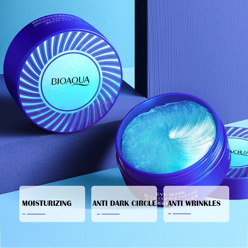 60pcs BIOAQUA Copper Peptide Eye Patches Anti Dark Circles Moisturizing Anti-Wrinkles Anti-Aging Eye Mask Skin Care Products