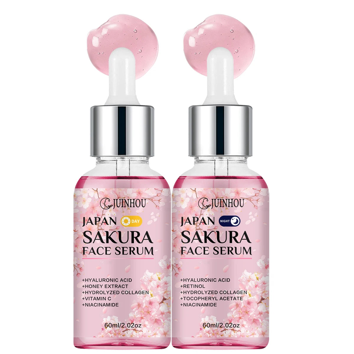 JUINHOU Sakura Niacinamide Retinol Face Serum - 2 Pack Hydrating
