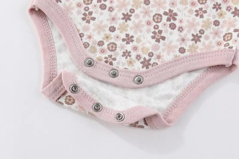 Unisex Bodysuits 4/5PCS Cotton Newborn Baby Girl Clothes Set Short Sleeve Print Baby Boy Clothes Summer Solid Color Bebes