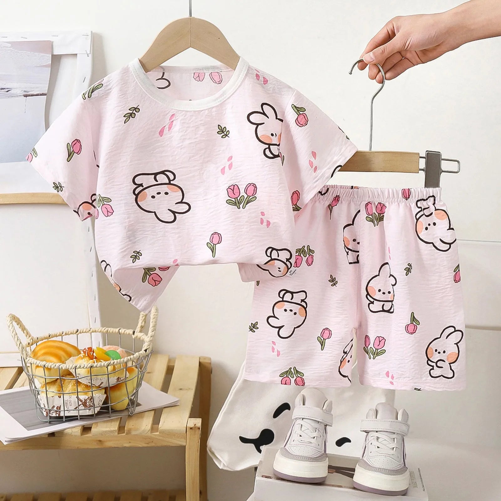 Baby Boy Set Summer Boys Short Sleeved Shorts Loose Stylish Two Piece Suits Girls Short Sleeved Suits Home Clothes 한국 아동복 2025
