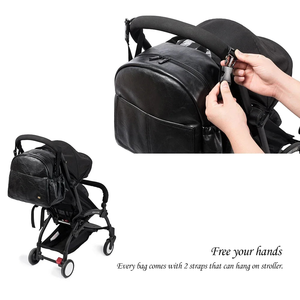 Soboba Large Capacity Solid Diaper Bag With Backpack Straps For Fashionable Mothers – Waterproof Nappy Changing Bag