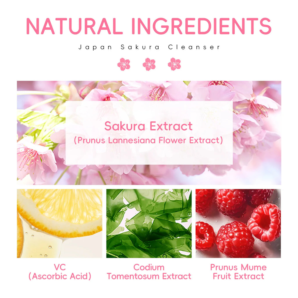 LAIKOU Sakura Facial Cleanser - 50g Gentle Deep Cleaning Face Wash
