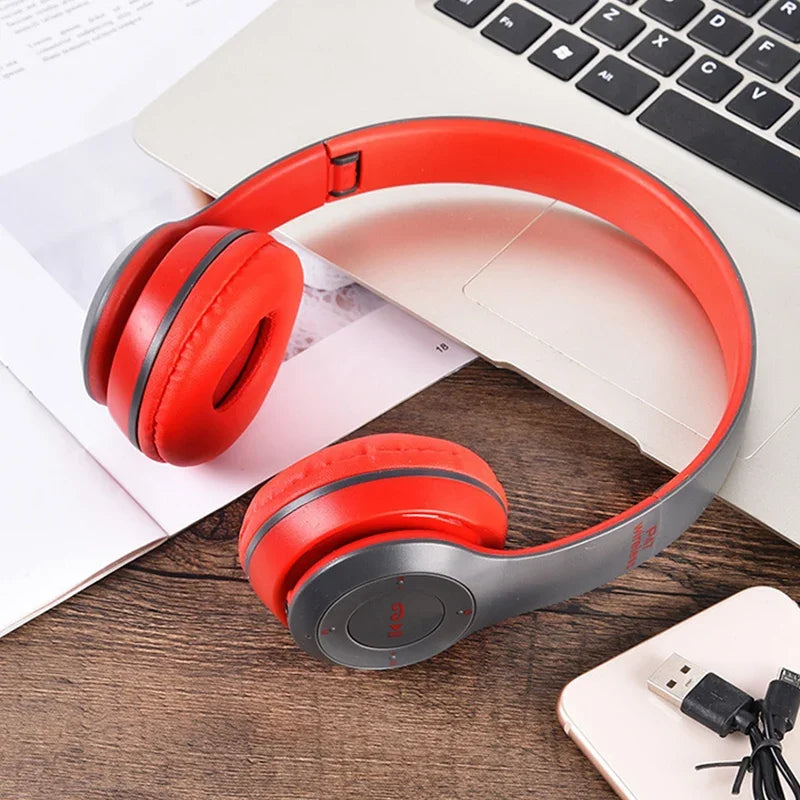 Auriculares inalámbricos P47 Bluetooth 5.0 Auriculares plegables HIFI estéreo graves para música, juegos, auriculares para niños y niñas para iPhone XiaoMi