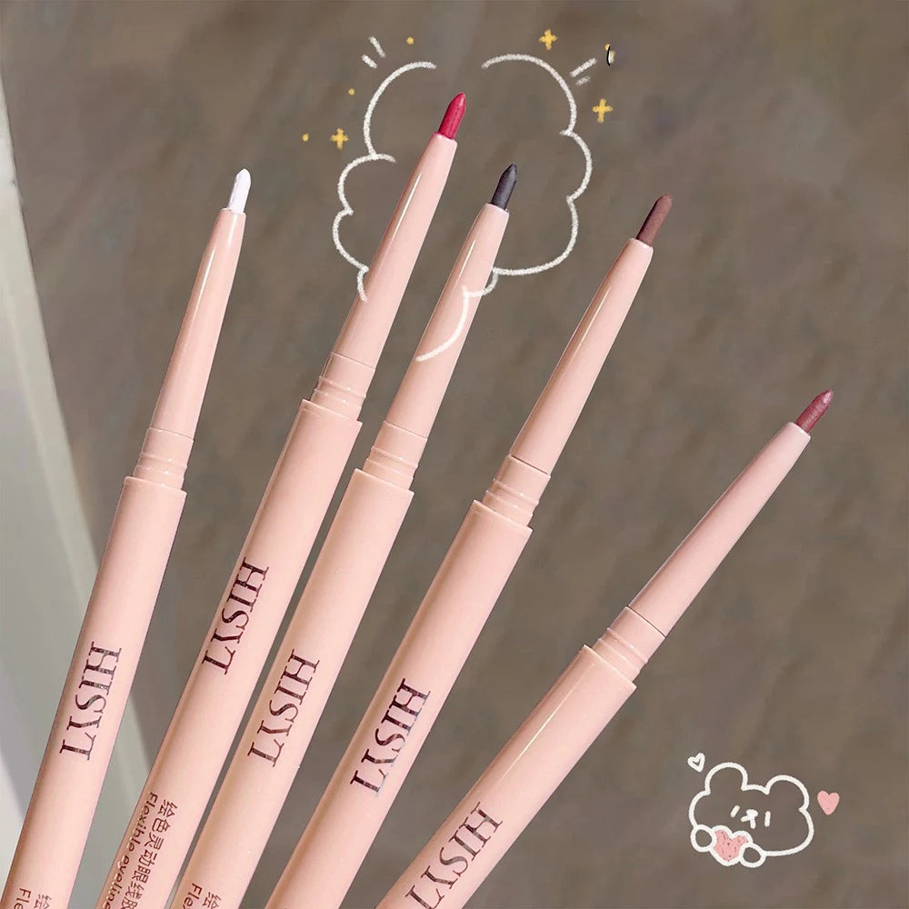 Ultra-fine Gel Eyeliner Pencil Rose Brown Under Eye Liner Pen Waterproof Matte Aegyosal Lying Silkworm Quick Drying Eyes Makeup