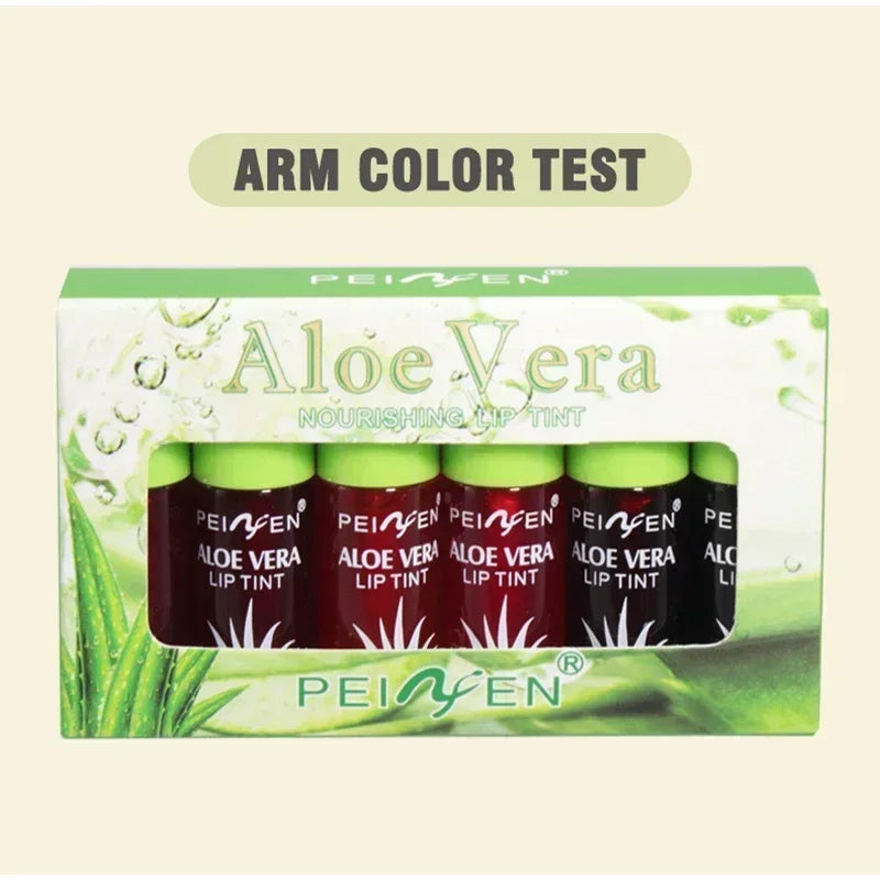 6-Piece Moisturizing Lip Gloss Set - Hydrating Aloe Vera Lip Oil