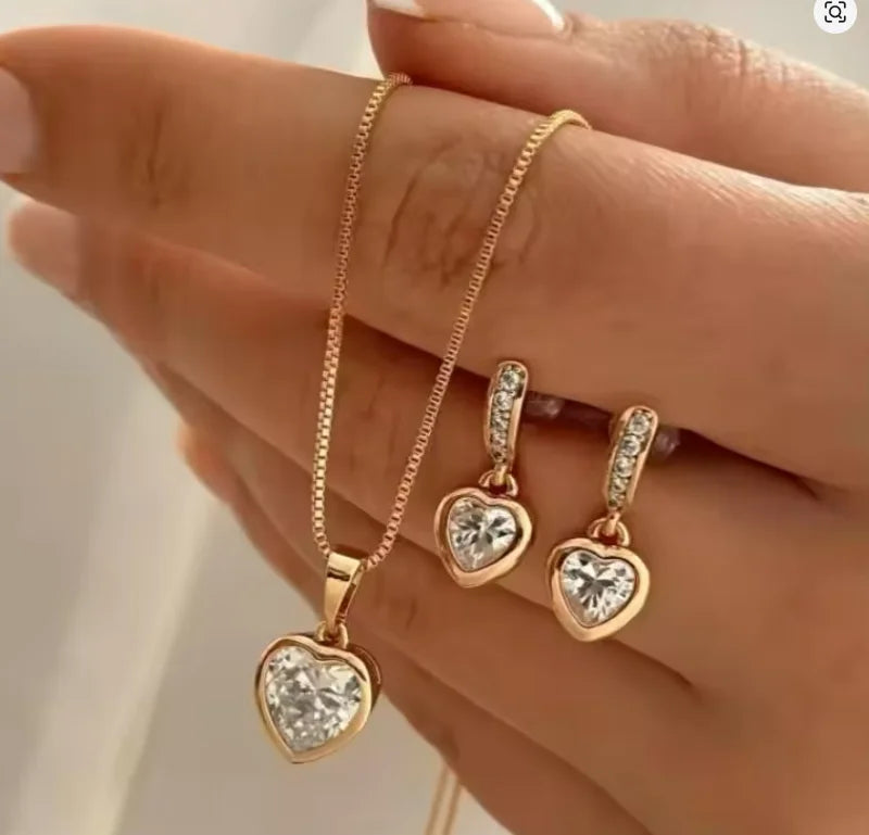 Fashion Pearl Jewelry Set For Women'S Dangle Earrings Pendant Necklace Dainty Daily Wear Outfit Accessories