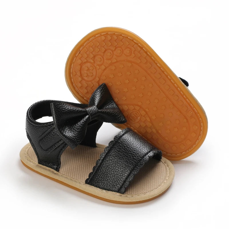 Baby Girl Summer Sandals 0-18 Months Cute Bow Rubber Sole First Walker Casual Comfortable Newborn Sneakers