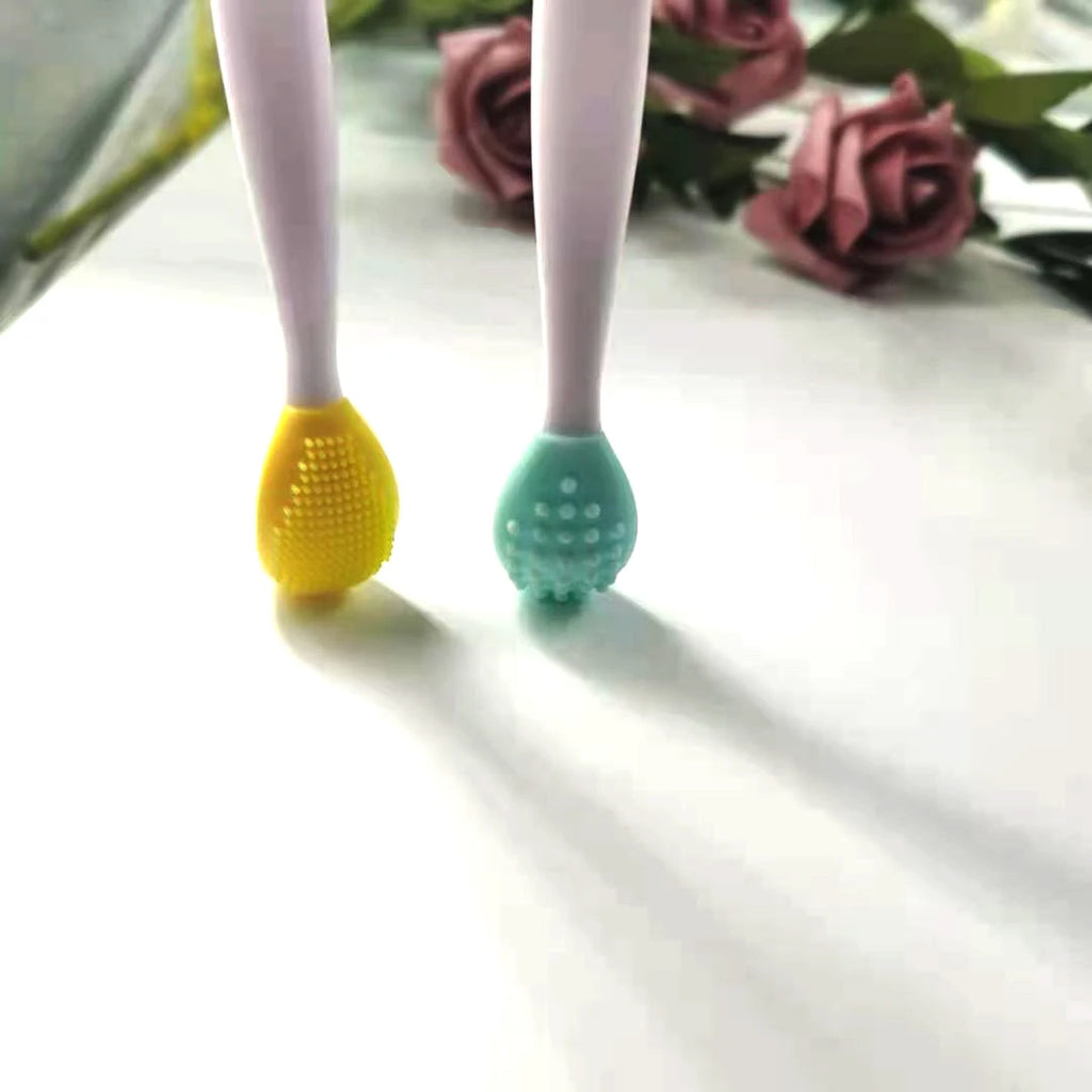 Skin Care Lip Exfoliating Facial Cleansing Face Scrub Nose Clean Brush Blackhead Remove Silicone Double-Sided Skin Care Tool