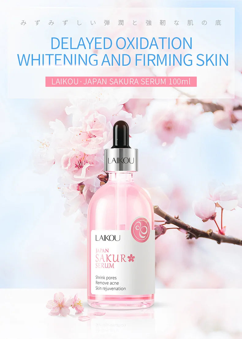 Laikou Rose or Sakura Essence Serum Deep Nourishing Repair Moisturizing Hydrating Anti Aging Facial Treatment Skin Care 100ml
