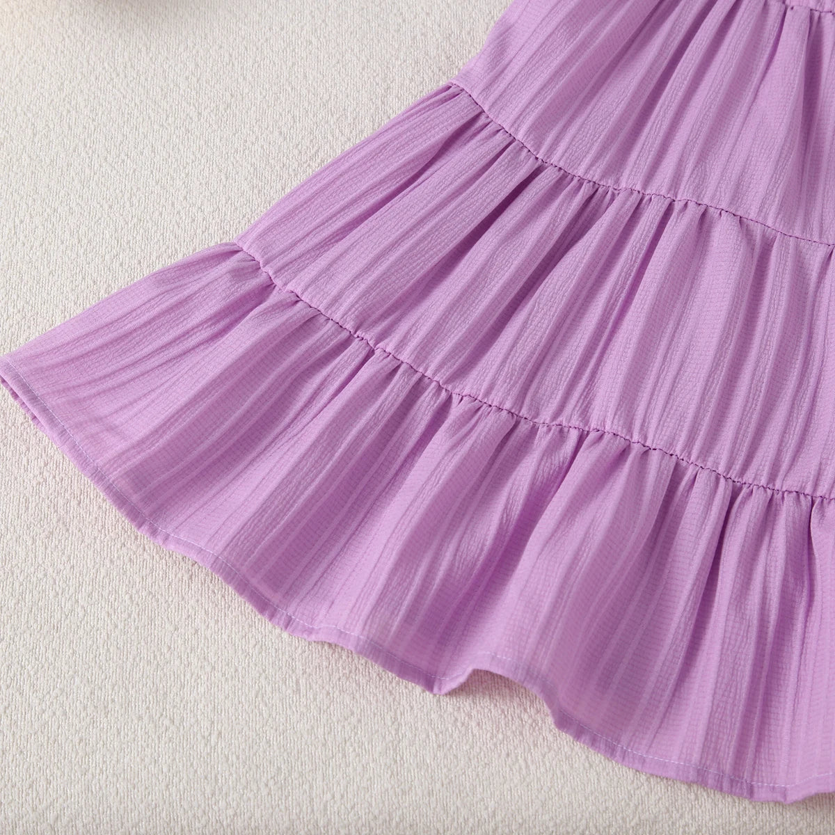 Girls Cake Princess Dress Solid Color Suspender Flying Sleeve Pink Dress Casual Kids Clothes Fashion Summer Wear