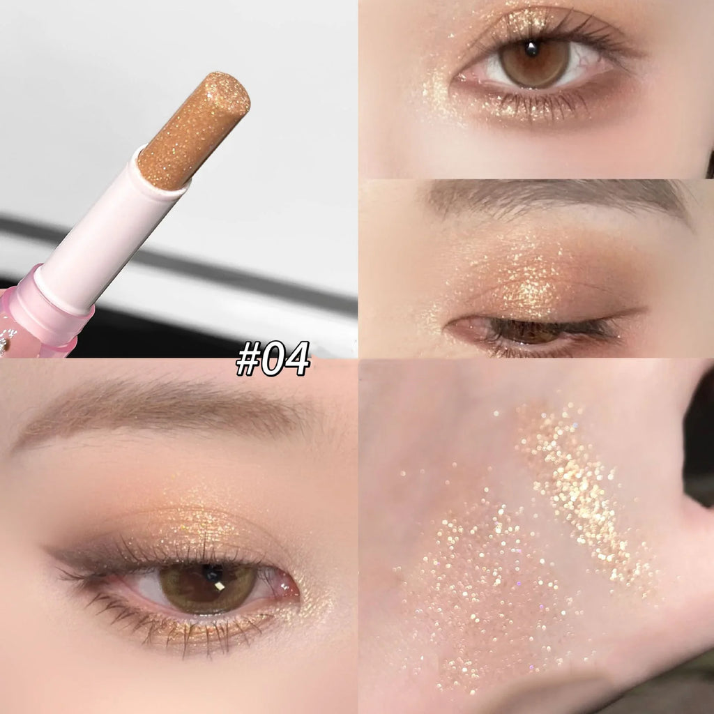 Jelly Brightening Eye Shadow Stick - Shimmer Creamy Eye Crayon, Easy-Blend Long-Lasting With Twist-Up Applicator