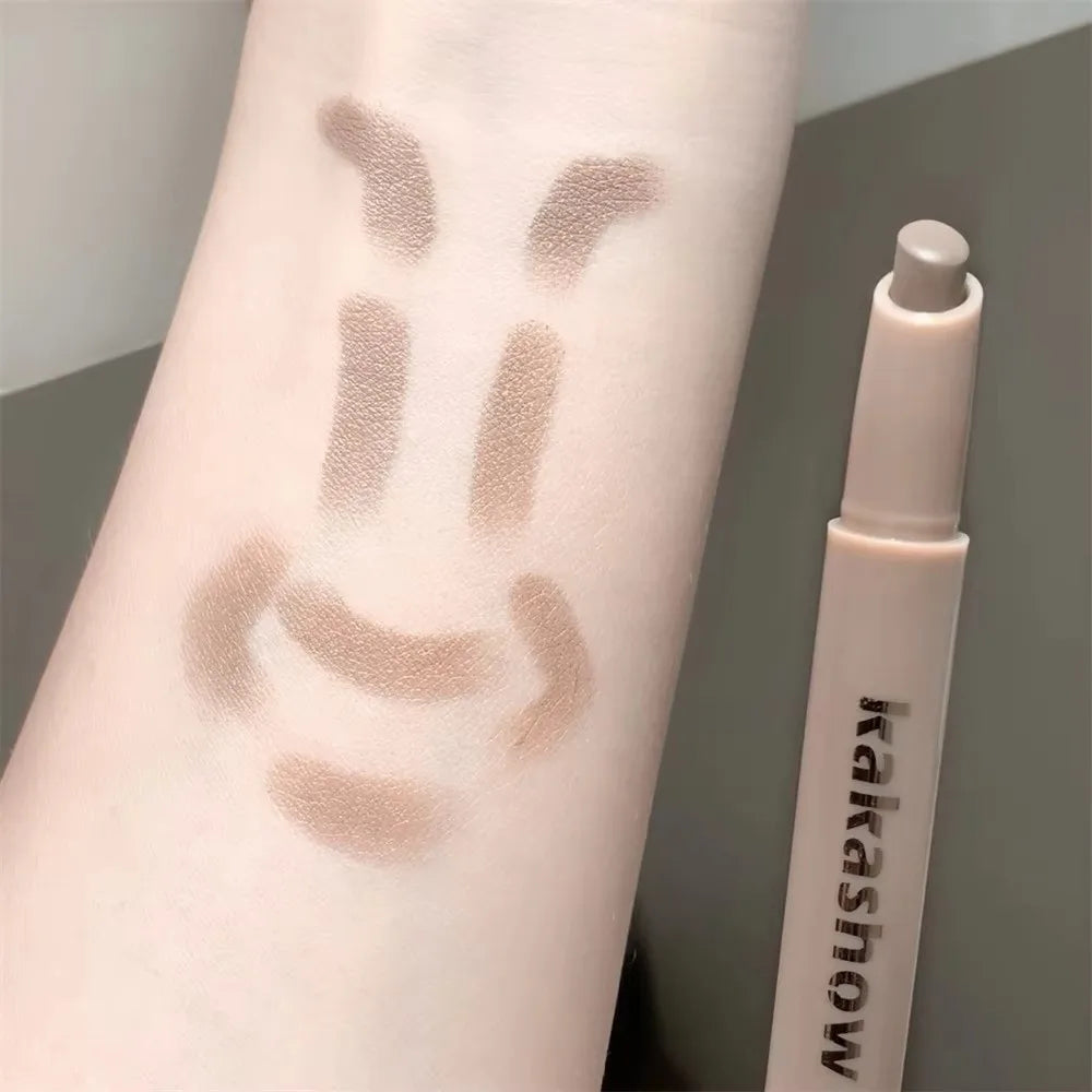 Long Lasting 3D Contouring Pen Waterproof Cream-Textured Facial Contour Stick 2in1 Design With Brush Nose Shadow Contour Pen