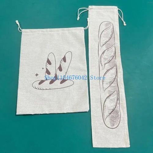 652F Bolsas de Lino Prácticas con Cordón para Pan Envasado Sostenible y Transpirable Perfectas para Pan, Frutas y Aperitivos