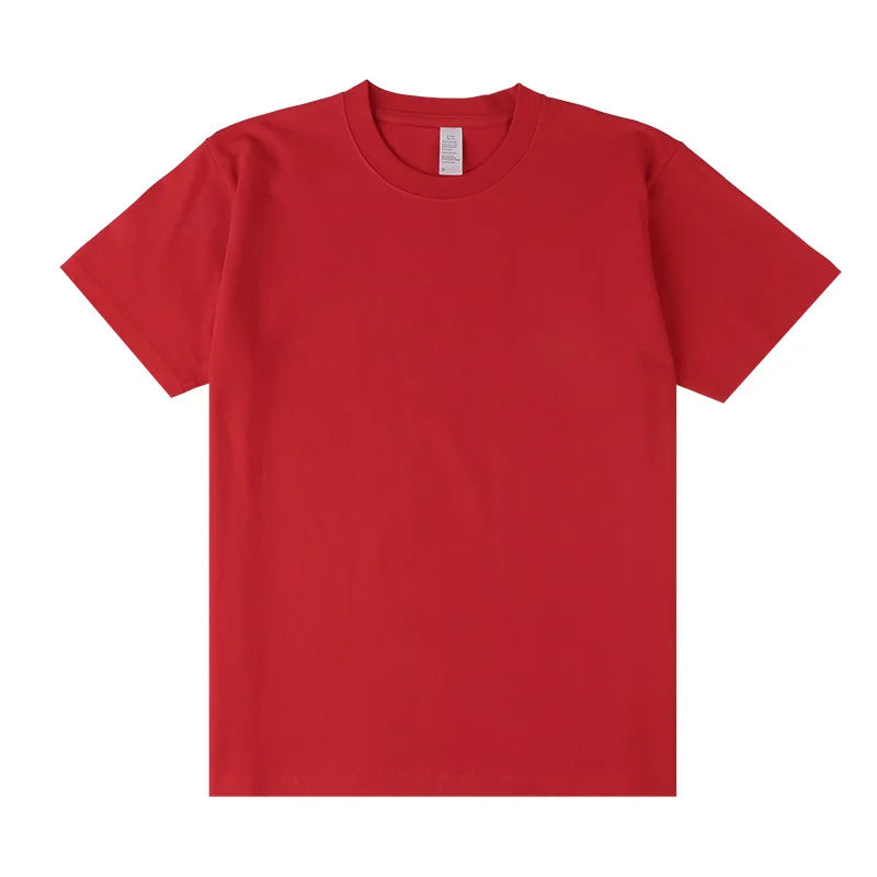 Men's Heavyweight Cotton T-Shirt - Loose Fit Crew Neck Short Sleeve