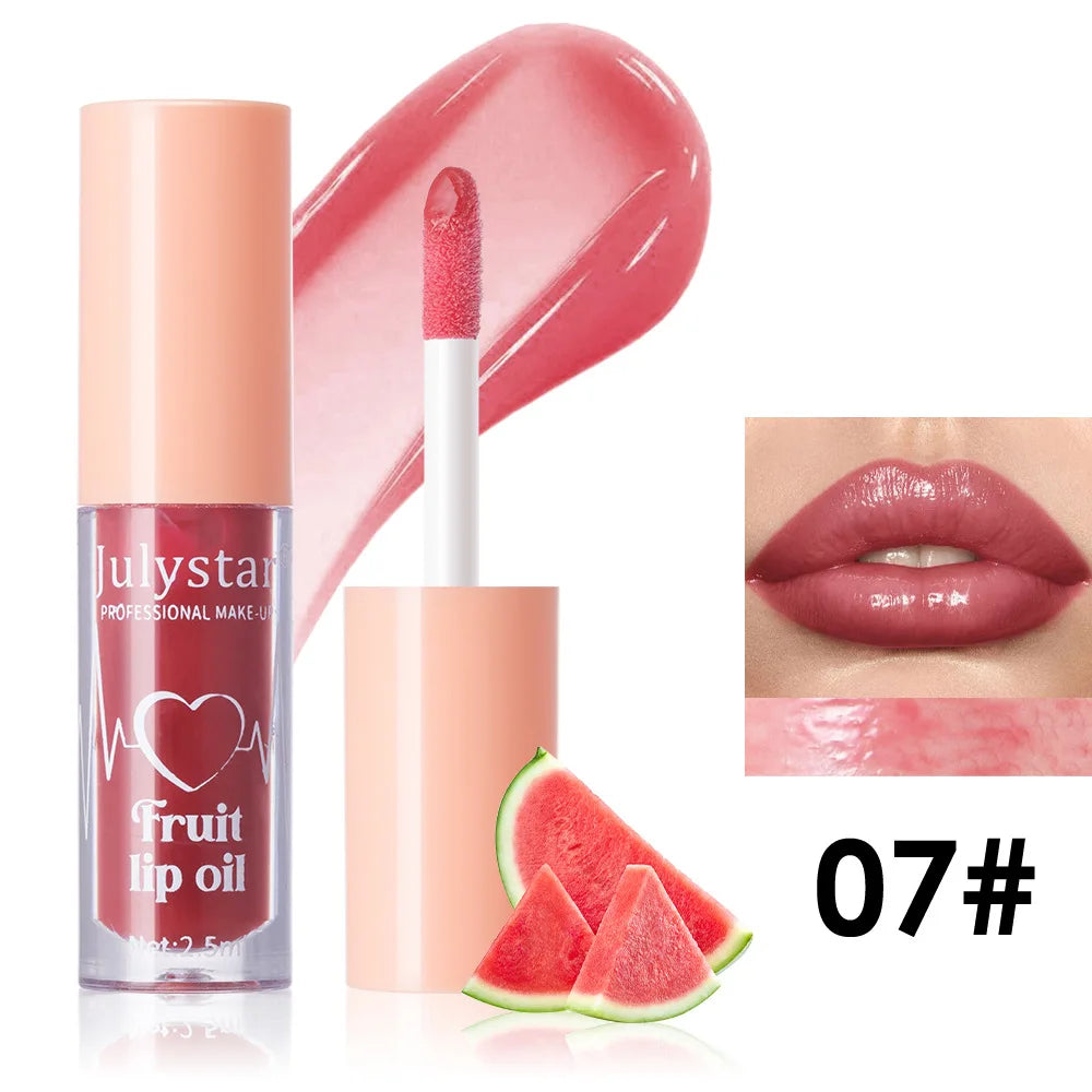 10Color Fruit Flavor Temperature Changing Lip Oil Set Hydrating Glossy Lip Gloss Brightening Water Light Lip Makeup Cosmetic Kit