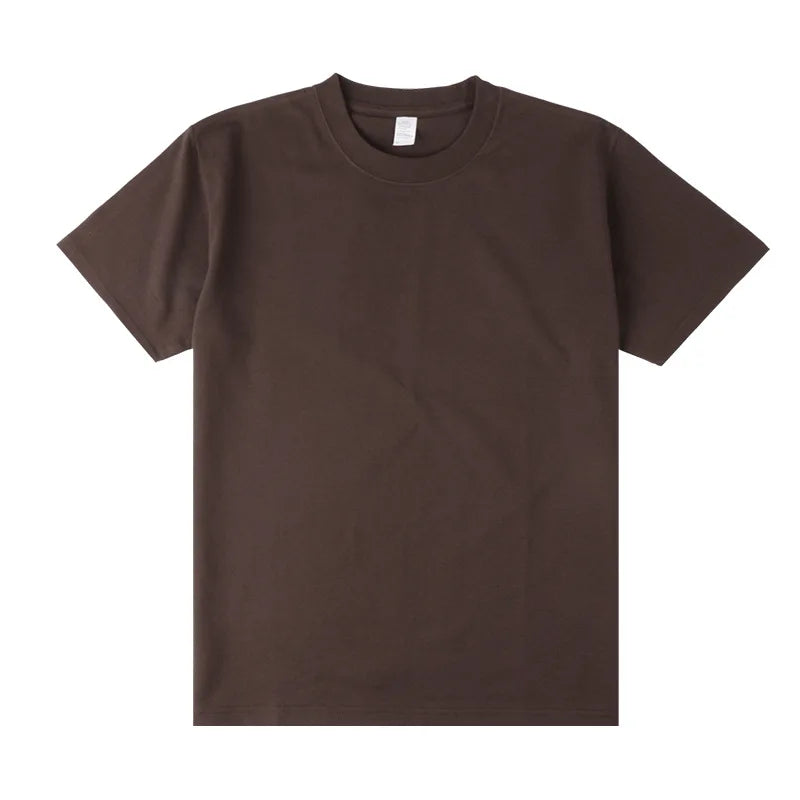 Men's Heavyweight Cotton T-Shirt - Loose Fit Crew Neck Short Sleeve