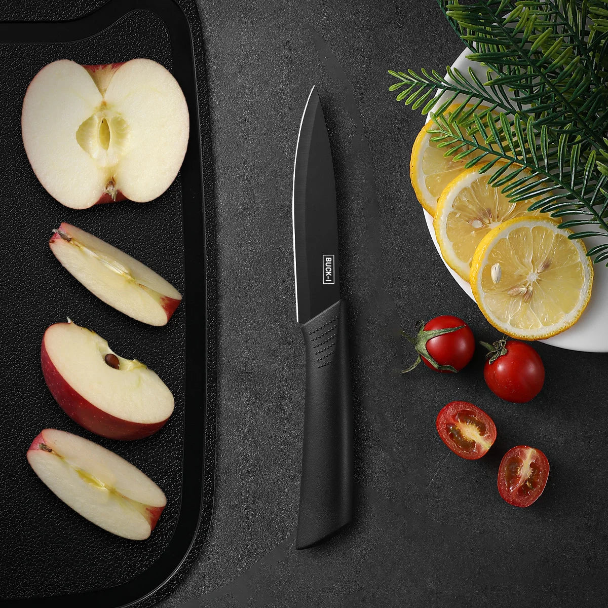 Juego de cuchillos de cocina, incluye cuchilla de carnicero, cuchillo de chef y cuchillo de frutas, con bloque de cuchillos, adecuado para pelar carne y verduras