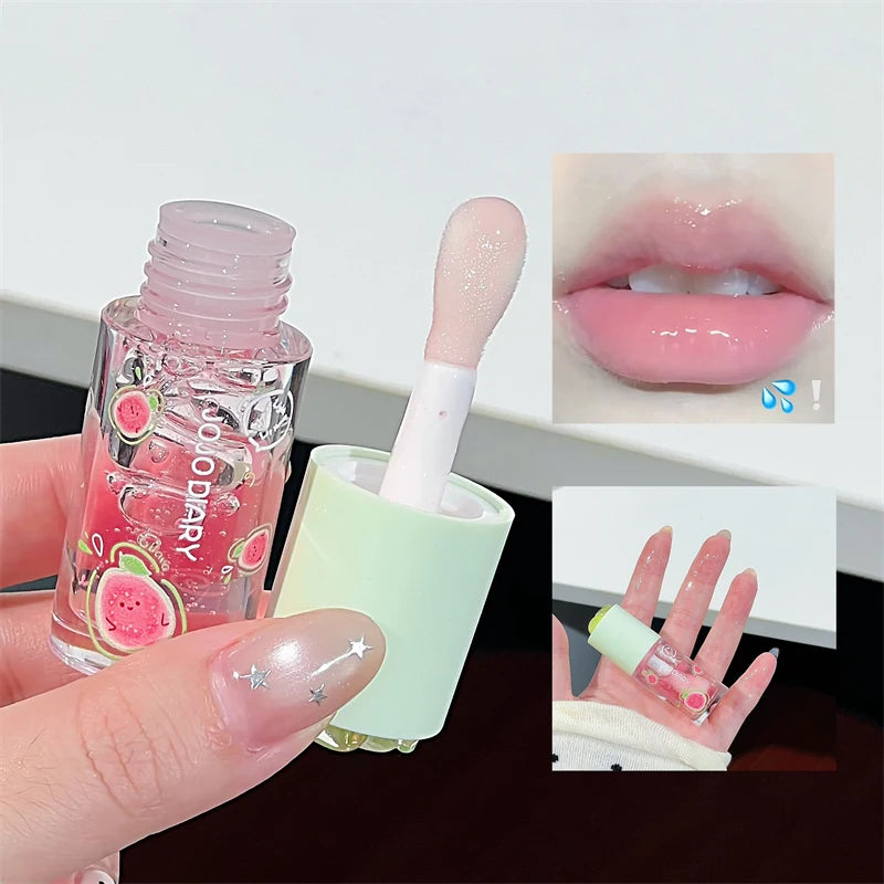 Guava Peach Lip Oil Plump Moisturizing Non-sticky Hydrating Lip Gloss Long-lasting Clear Liquid Lip Balm Make Up Korean Beauty