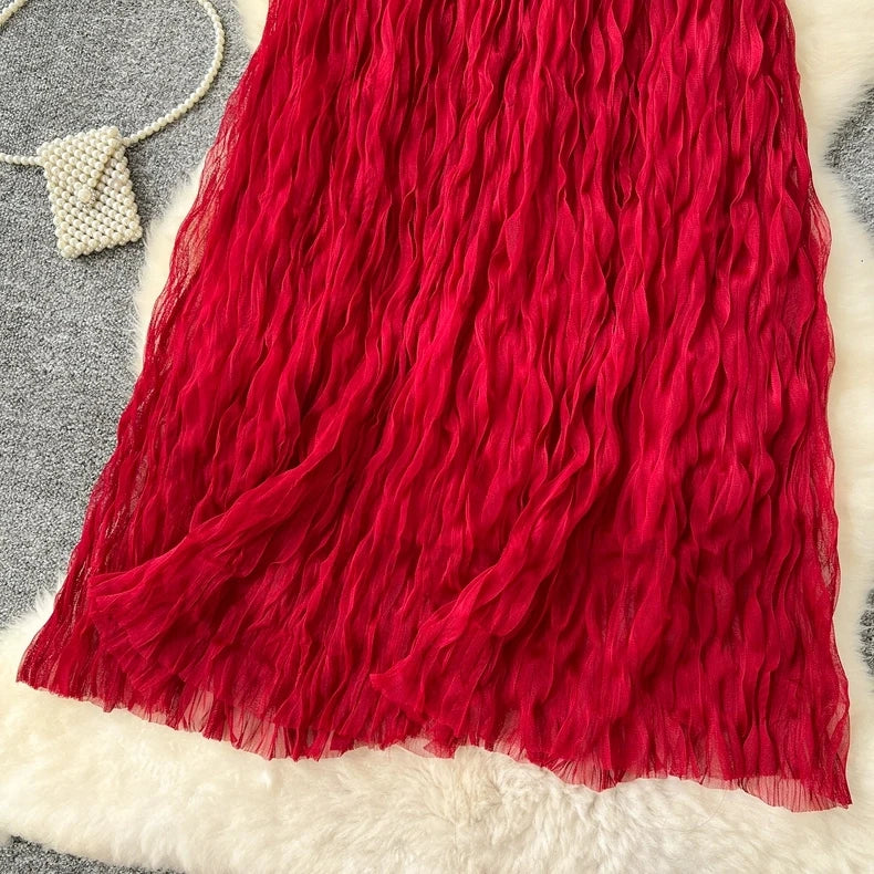 Elegant Pleated Midi Skirt, High Waist A-Line Flowy Maxi Skirts for Women, Soft Draping Skirt, Fairy Skirt for Spring Summer