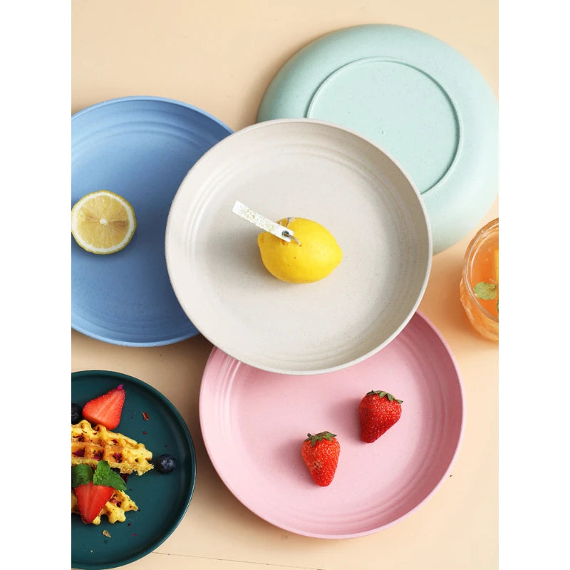 Wheat Straw Dinner Plate Set, Lightweight Unbreakable, 15cm, 6-Piece