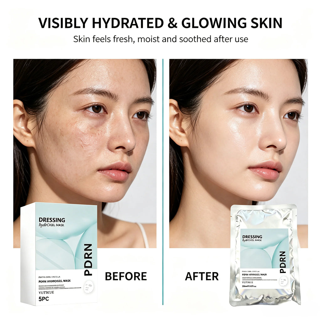 YUITIKUE PDRN Hydrogel Dressing Mask Centella Extract Intensive Hydration Calm Irritation Comfort Fit Facial Mask 28ml