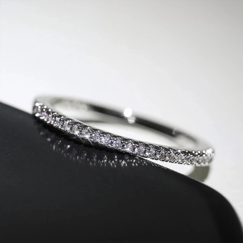 925 Sterling Silver Crystal Wedding Engagement Rings For Women'S Girls Fashion Jewelry Valentines Day