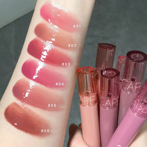 Cappuvini Jelly Lip Gloss Mirror Shine Water Light Moisturizing Long Lasting For Women
