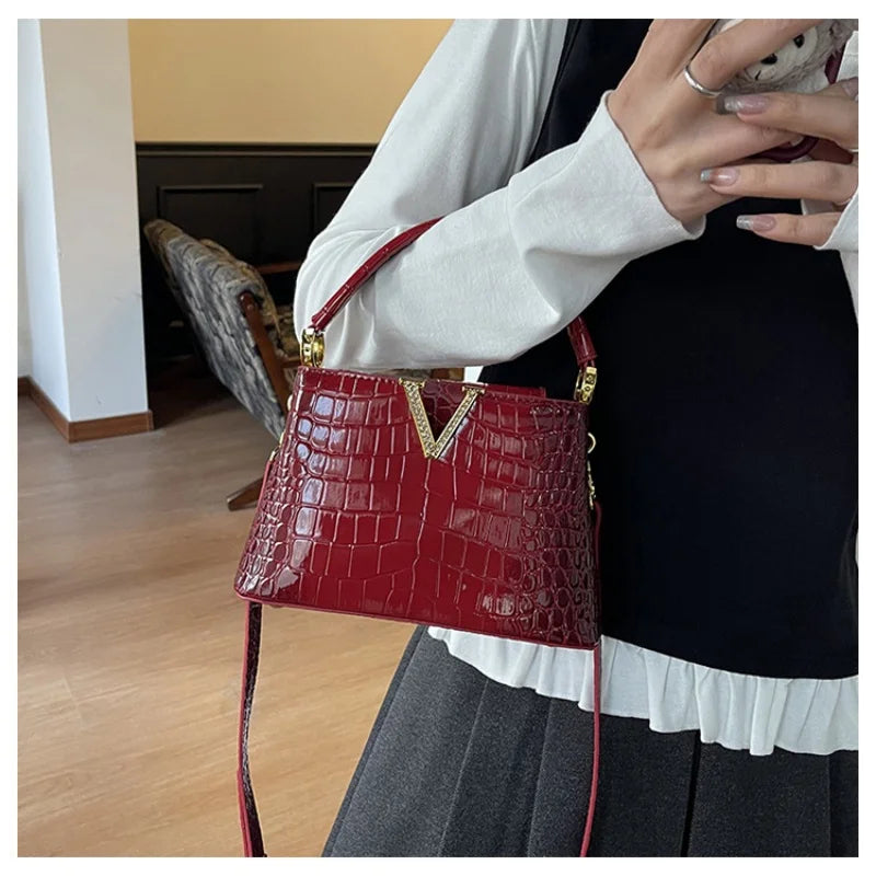 2025 New PU Pattern Leather Women Handbags Luxury Fashion Small Shoulder Messenger Bag Portable Crossbody Shell Bags