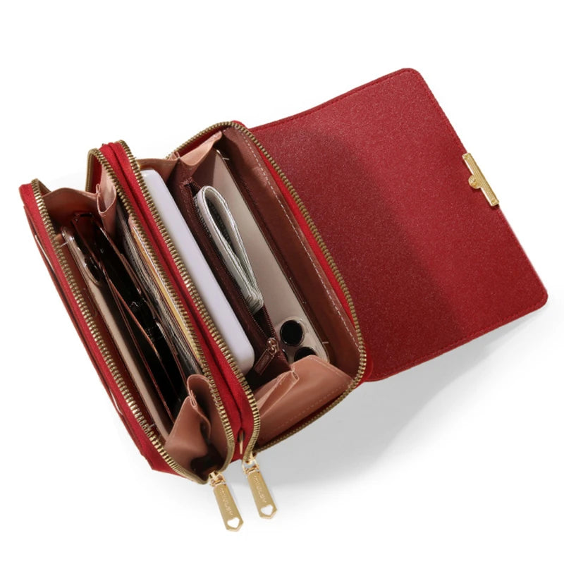 Women Crossbody Bag Fashion Shoulder Messenger Bag Multi-pocket Solid Color Bag Luxury For Ladies Handbag