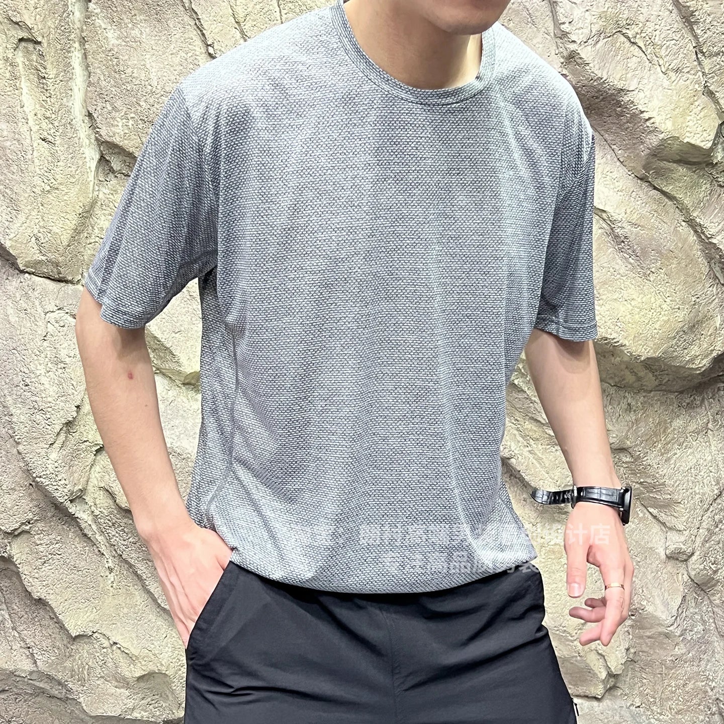 North America Golf Series Reflective Men's Summer New Lightweight Breathable round Neck Sport Quick Dry Short Sleeve T-shirt