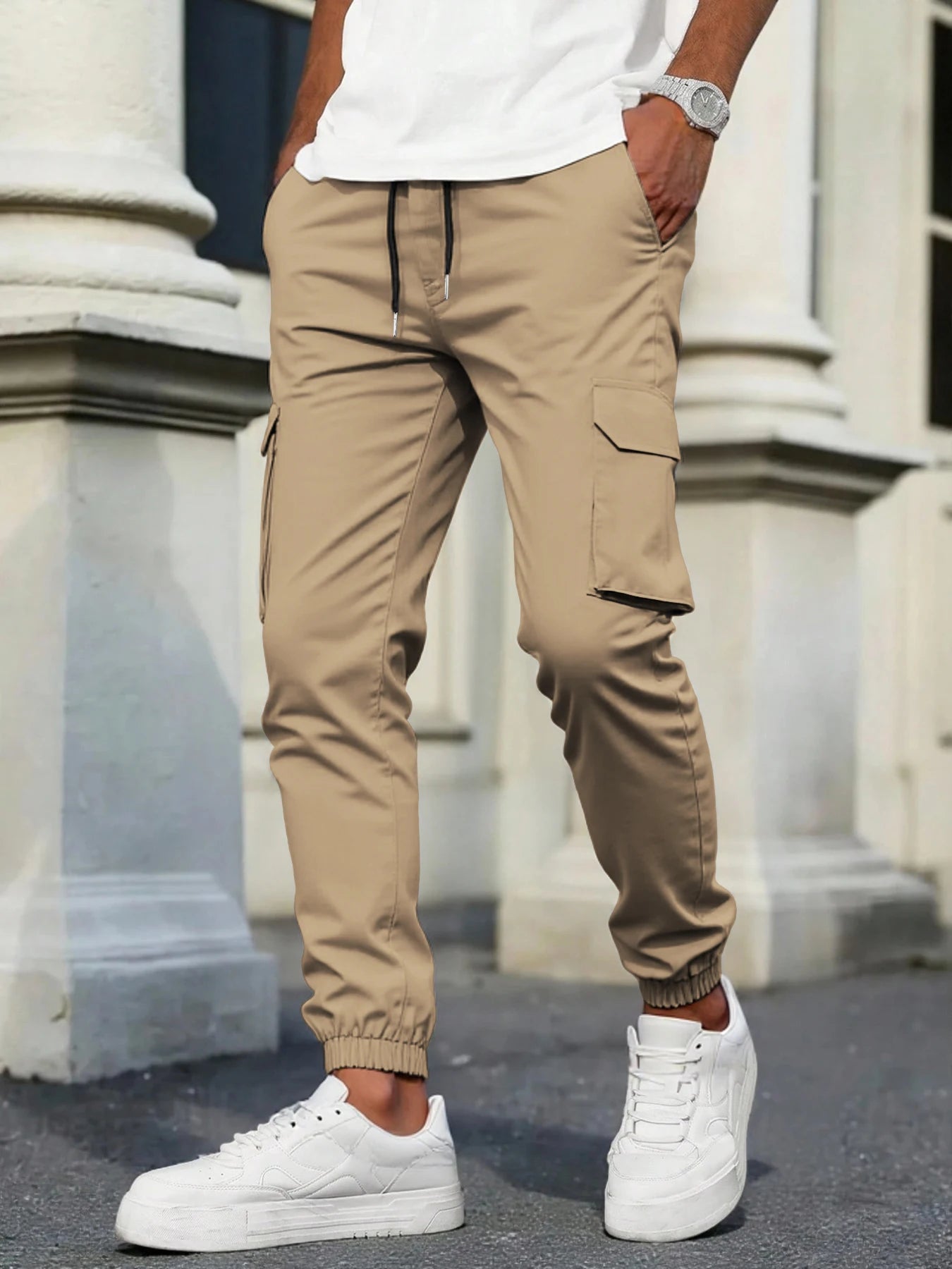 Men's High-Street Loose Straight Leg Workwear Trousers Sporty Casual Jacket Pants Streetwear Fashion Loose Fit Utility Pants
