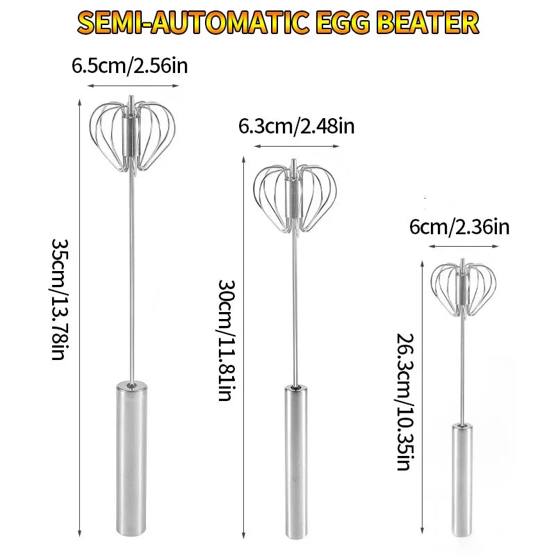Semi Automatic Egg Beater Manual Rotating Cream Mixer Household Baking Tool Kitchen Gadget for Egg Blending Cake Mixing