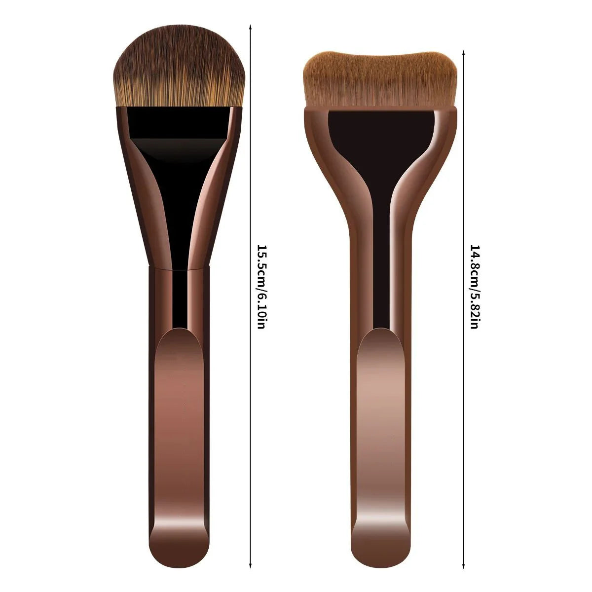 New 2Pcs Professional Foundation Makeup Brushes Soft Dense Hair For Blending Liquid, Cream Flawless Powder Makeup Beauty Tools