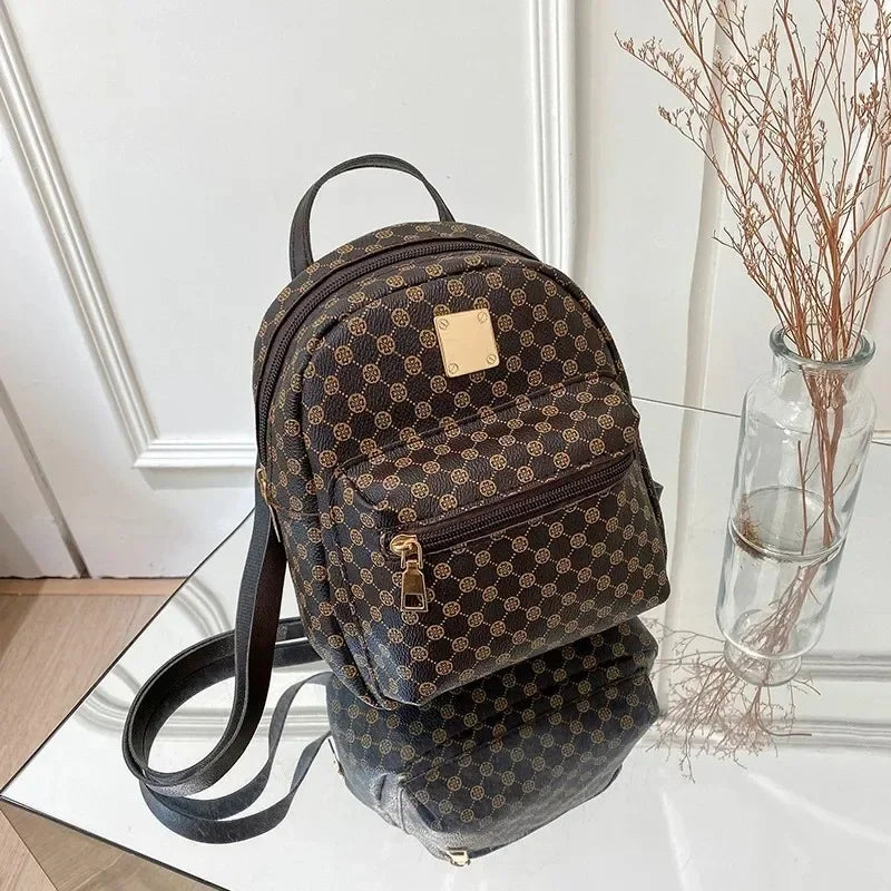 Women's Handbag Single Shoulder Crossbody Bag Double Shoulder Backpack Fashion All-matching Large Capacity Leisure Backpack