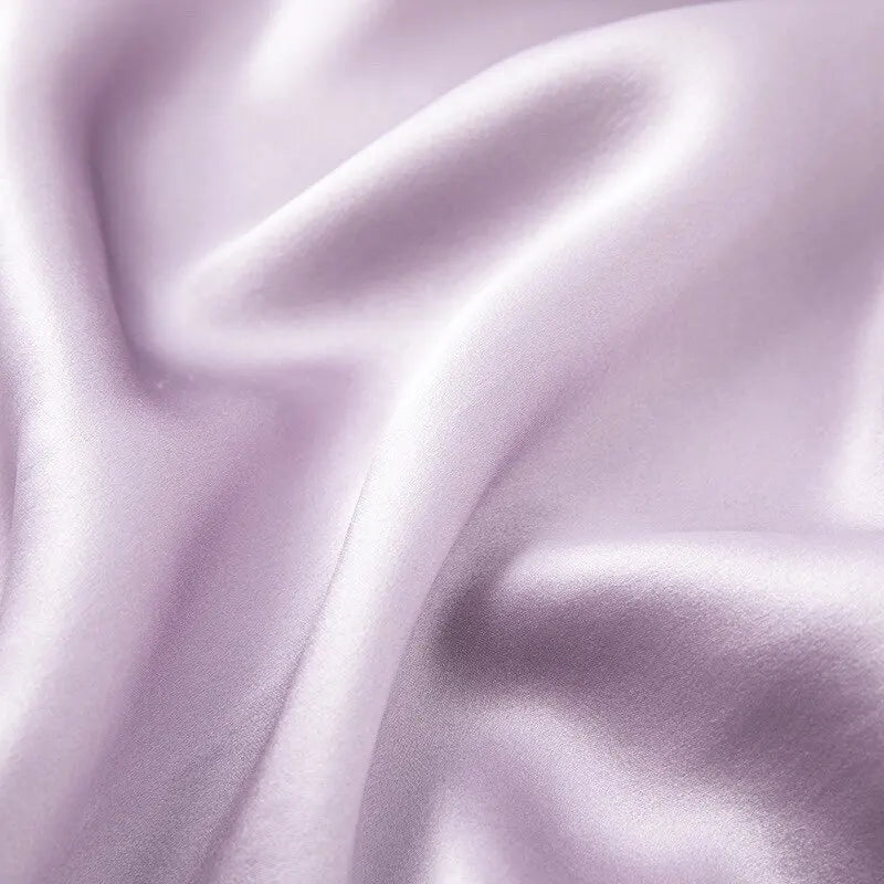 Loose 100%Silk Short Sleeve Nightgown, Summer Medium-long Satin Sleepwear Woman