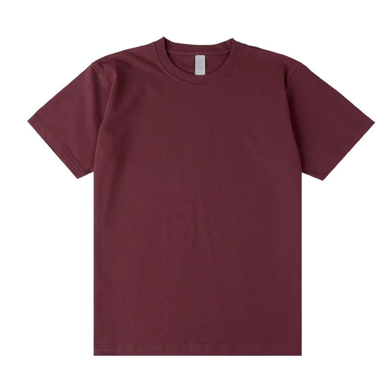 Men's Heavyweight Cotton T-Shirt - Loose Fit Crew Neck Short Sleeve