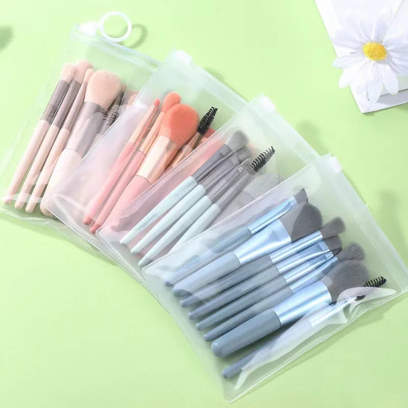 8Pcs Macaron Makeup Brushes Set Eye Shadow Foundation Women'S Cosmetic Brush Diy Blush Powder Blending Beauty Soft Make Up Tools