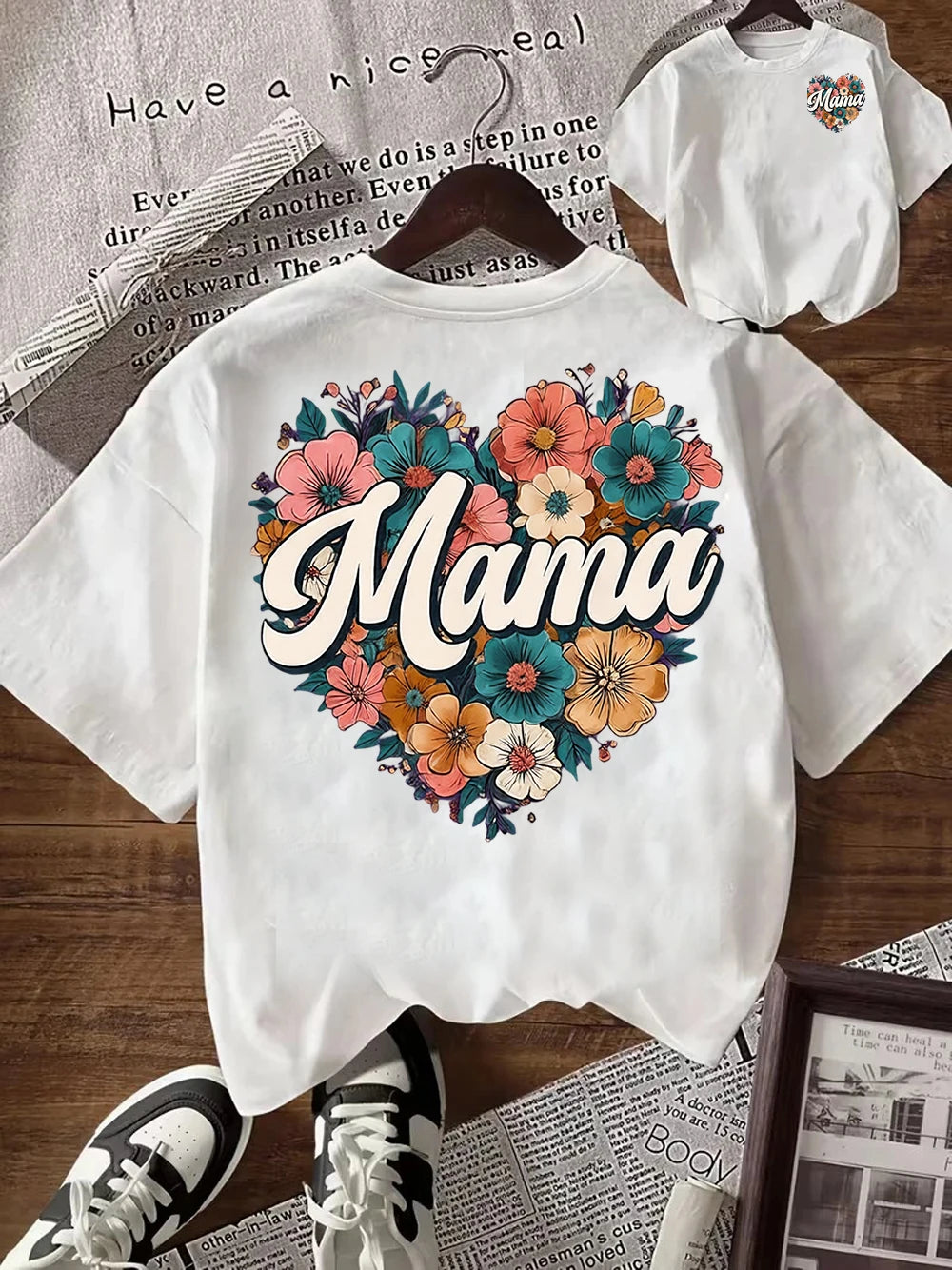 Women's Mama Graphic Print Short Sleeve Casual O-Neck T-Shirt