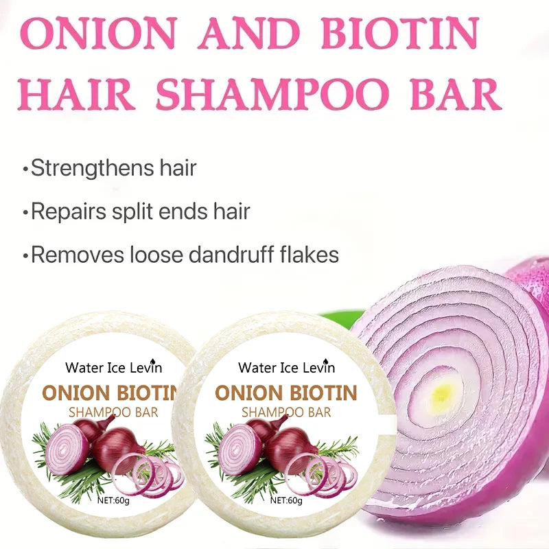 Water Ice Levin Onion & Biotin Shampoo Bar - 60g, Rosemary Extract