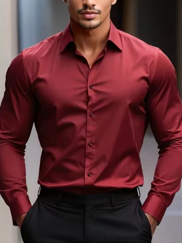 Men's Slim Fit Formal Dress Shirt
