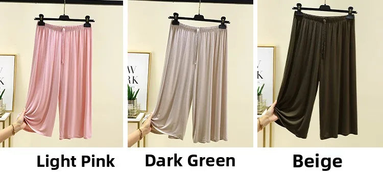 Women's Modal Wide-Leg Pants - High-Waisted Casual Summer Lounge