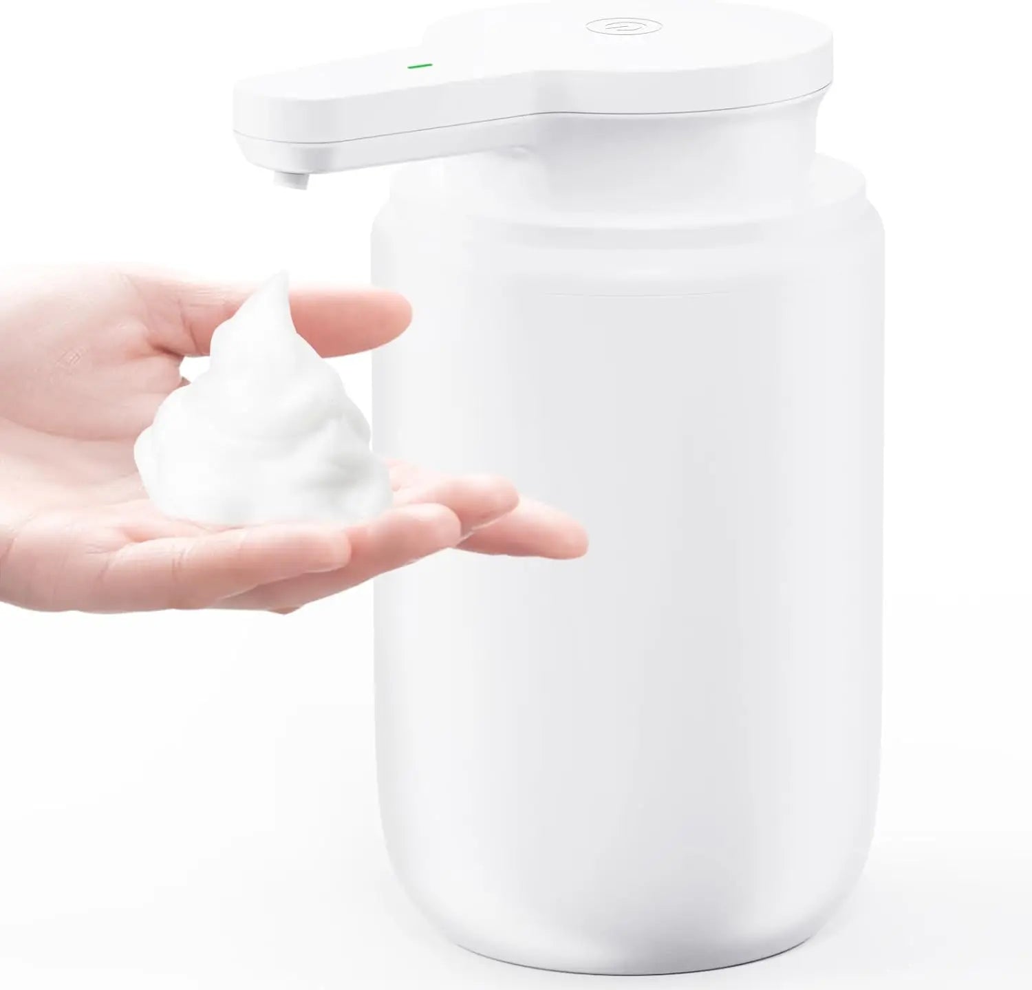 LAOPAO Juego de dispensador de jabón de espuma IPX5 resistente al agua, carga USB-C con sensor infrarrojo de movimiento para cocina y baño