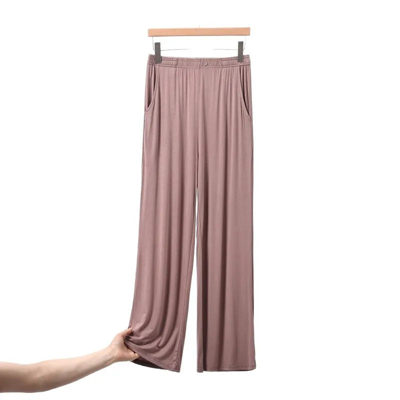 Women's Modal Pajama Pants - Casual Loose Straight Leg Sleep Bottoms