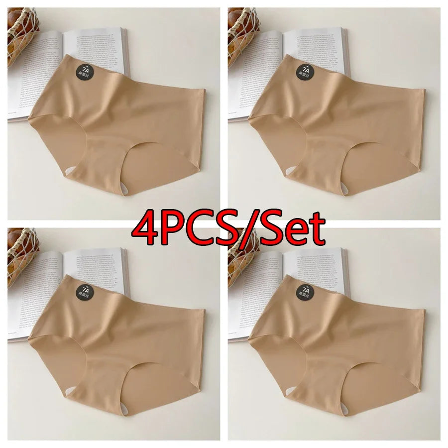 4-Pack Women's Seamless Mid-Rise Briefs - Soft Elastic Underwear