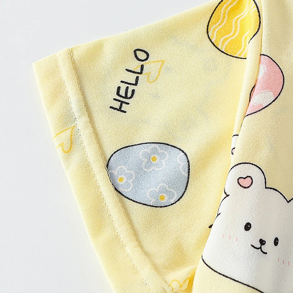 2/4-piece Summer And Autumn Children's Cute Cartoon Print Set For Boys And Girls Comfortable And Versatile Short Sleeved Shorts