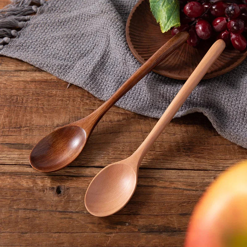 2pcs Wooden Spoon Soup Spoon Tableware Kitchen Cooking Utensils Tools Soup Environmentally Friendly Products Cooking Spoon